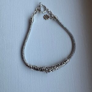 Annika Witt Sterling Silver Bracelet with Intricate Details & Sea Turtle